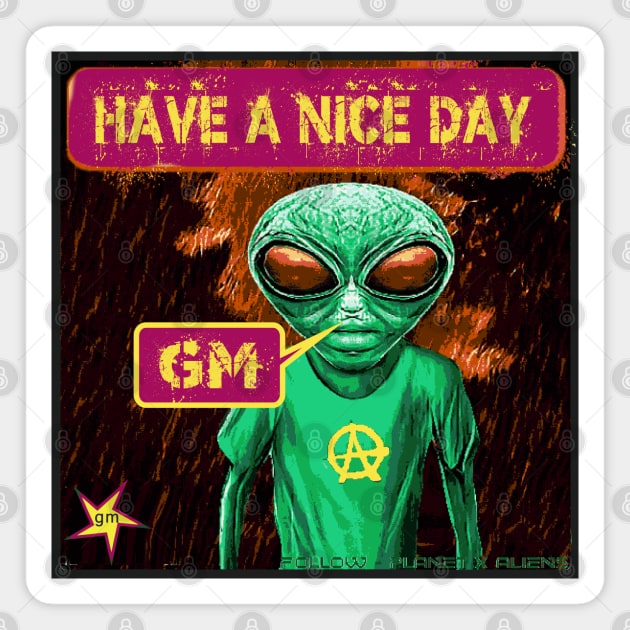 Funny Alien Retro Sci Fi Magnet by PlanetMonkey